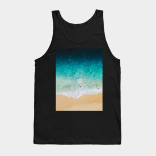 Blue gradient beach oil painting Tank Top